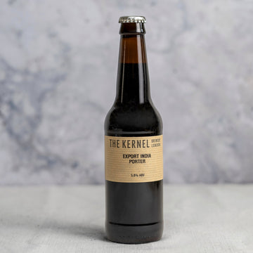 A 330ml brown glass bottle of Kernel Brewery Export India Porter beer.