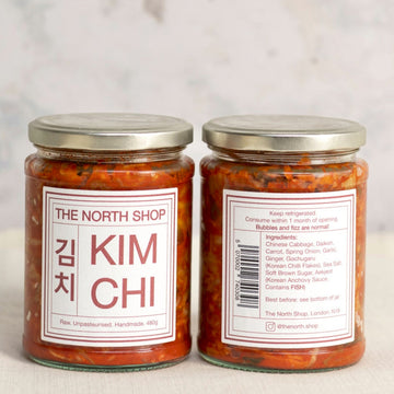 Two jars of 'the north shop' kimchi.
