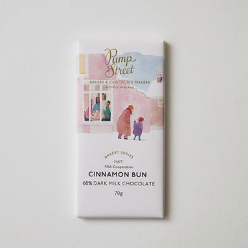 Chocolate bar packaging with 'Pump Street' branding on a light background