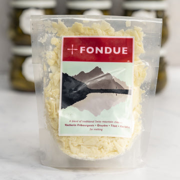 A bag of flaked Swiss cheese mix for Fondue.