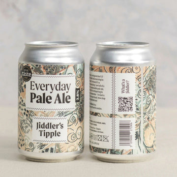 Two 330ml cans of Jiddler's Tipple 'Everyday Pale Ale' beer.