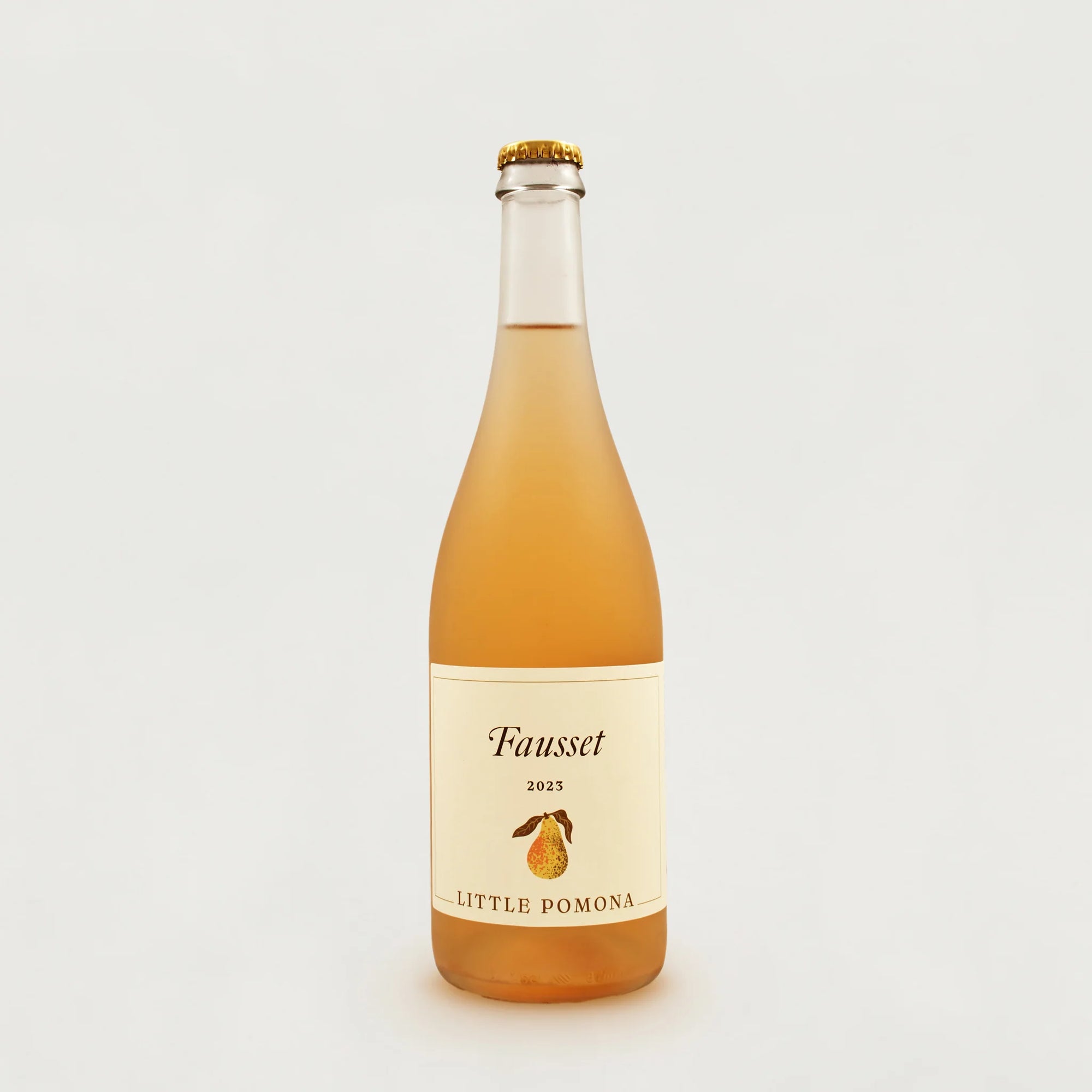 Bottle of Little Pomona Fausset 2023 Little Pomona perry on a light grey background