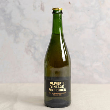 A 75cl bottle of Oliver's Vintage fine cider.