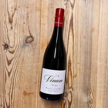 A bottle of Radford Dale Pinotage red wine.