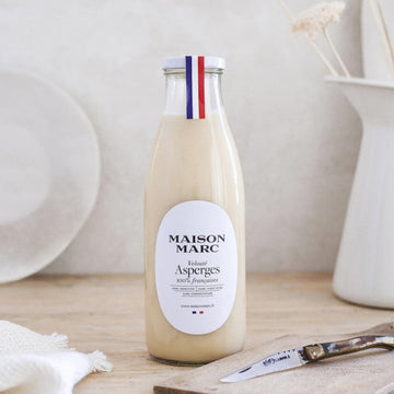 A jar of Maison Marc asparagus veloute.