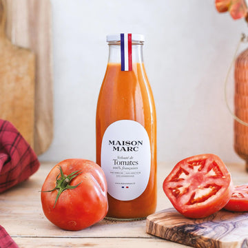 A jar of Maison Marc butternut tomato veloute.
