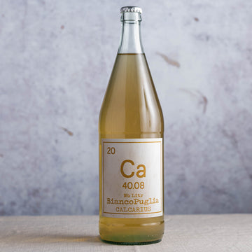 A 75cl bottle of Calcarius Italian white wine.