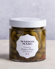 A jar of Maison Marc extra fins cornichons.